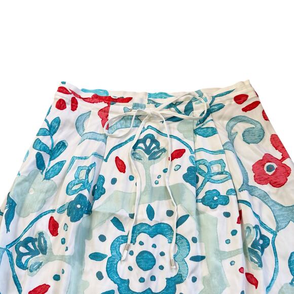 Ann Taylor LOFT Watercolor Floral Drawstring Skirt Size 10 NEW Whisper White - Picture 4 of 15